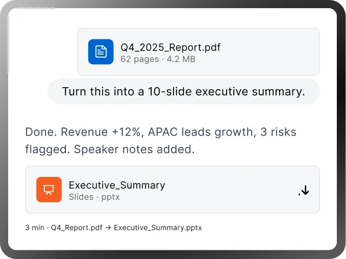 A PDF report turned into an executive slide deck